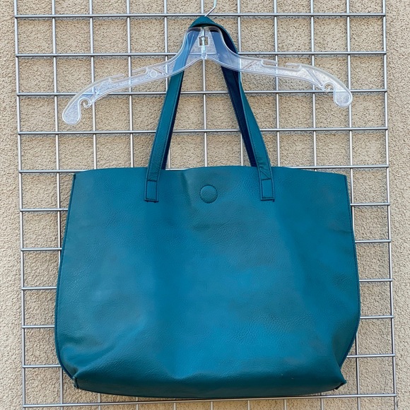 Magnetic Snap Turquoise Tote Shoulder Bag Purse - Picture 2 of 8